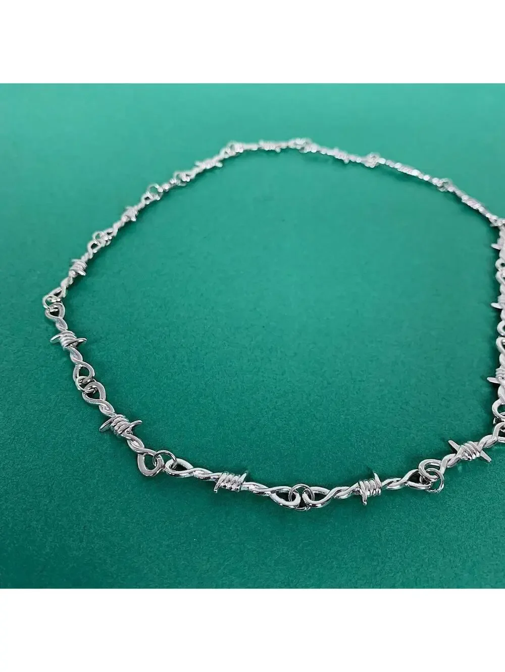 Cyber Y2k barbwire opium punk style necklace. Cool design. Nice quality. Chain